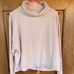 Aerie Pale Pink Cowl Neck Softest Fleece